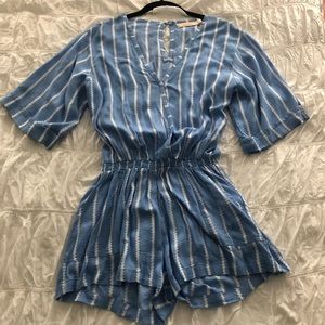 Pale Blue & White Romper from Anthropologie